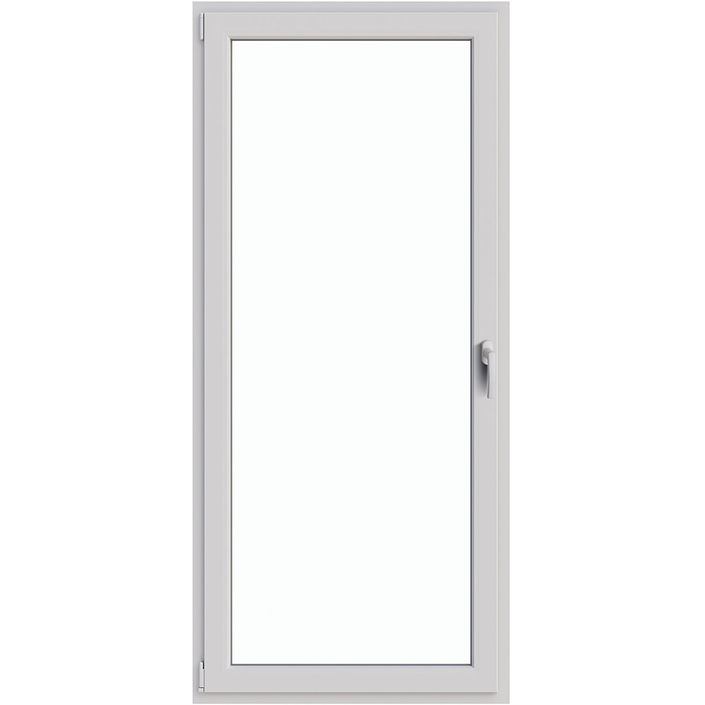 Usa exterior APLAST, cu geam, stanga, PVC, 88 x 192 cm, alb