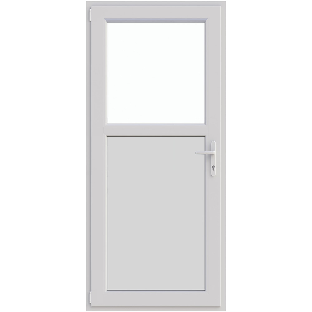 Usa exterior APLAST, cu geam, dreapta, PVC, 4 C, 2/3, 88 x 180 cm, alb
