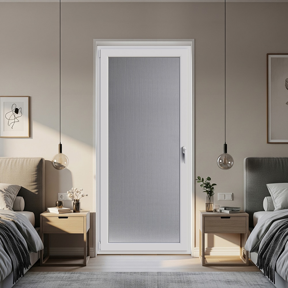 Usa balcon APLAST, cu geam, dreapta, PVC, 4 camere, 88 x 192 cm, alb