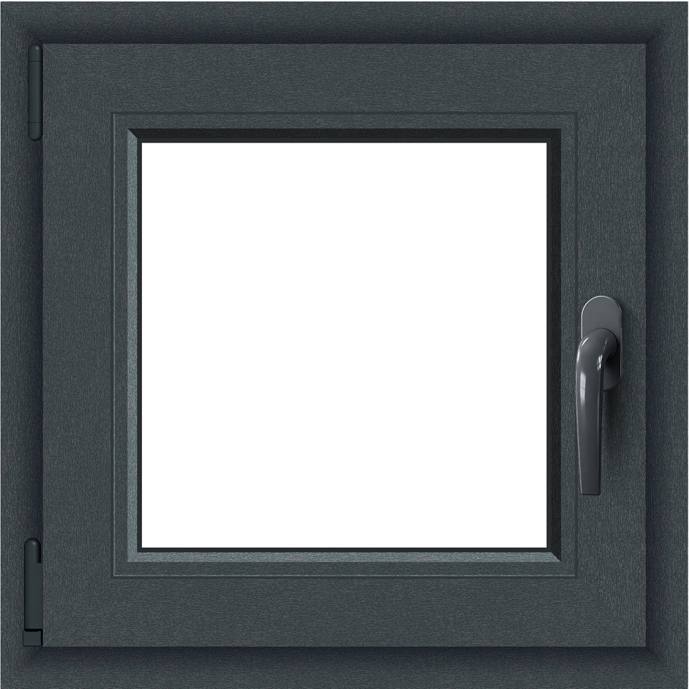 Fereastra termopan APLAST, PVC, 5 camere, 56 x 56 cm, deschidere oscilobatanta dreapta, gri antracit