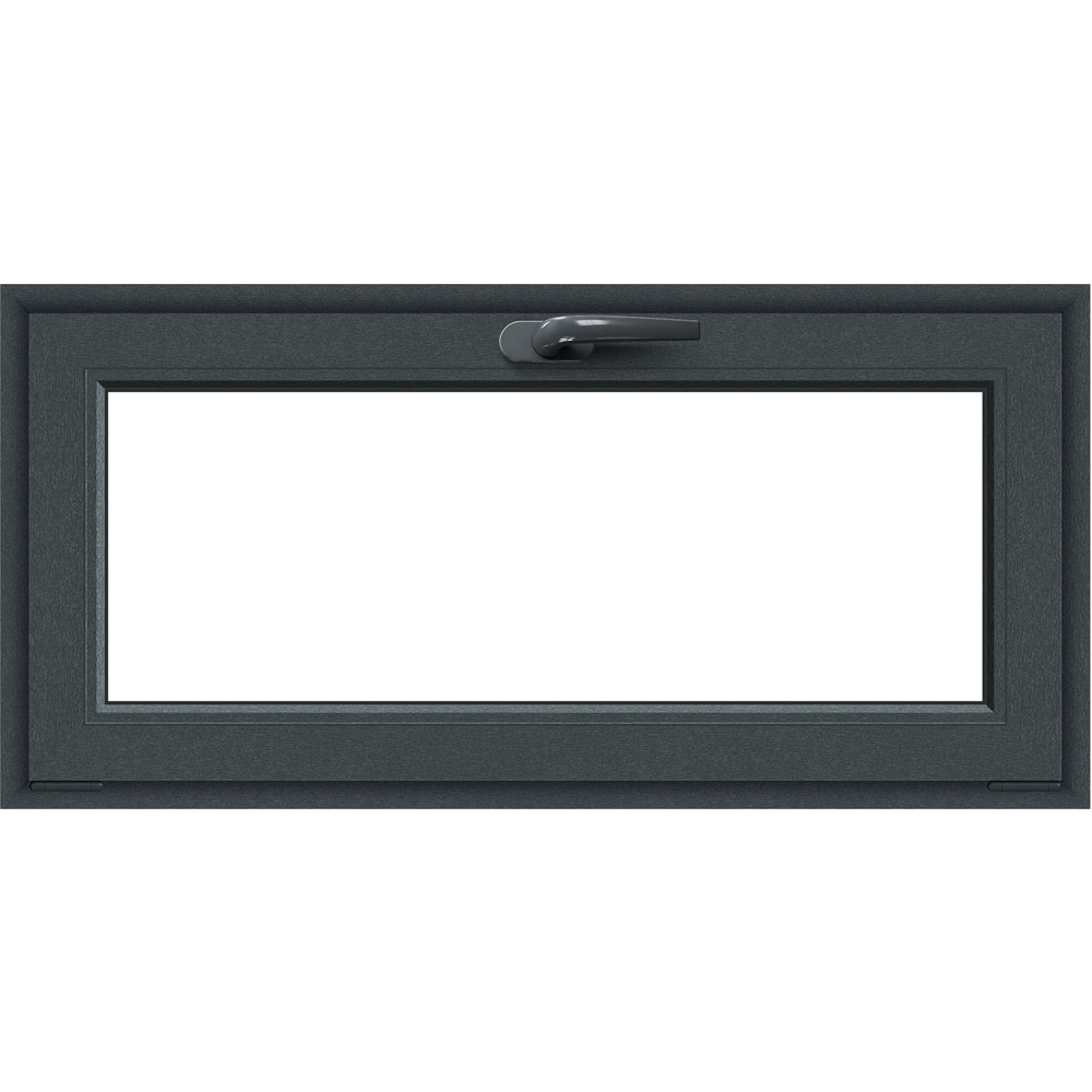 Fereastra termopan APLAST, PVC, 5 camere, 116 x 56 cm, deschidere batanta in jos, gri antracit