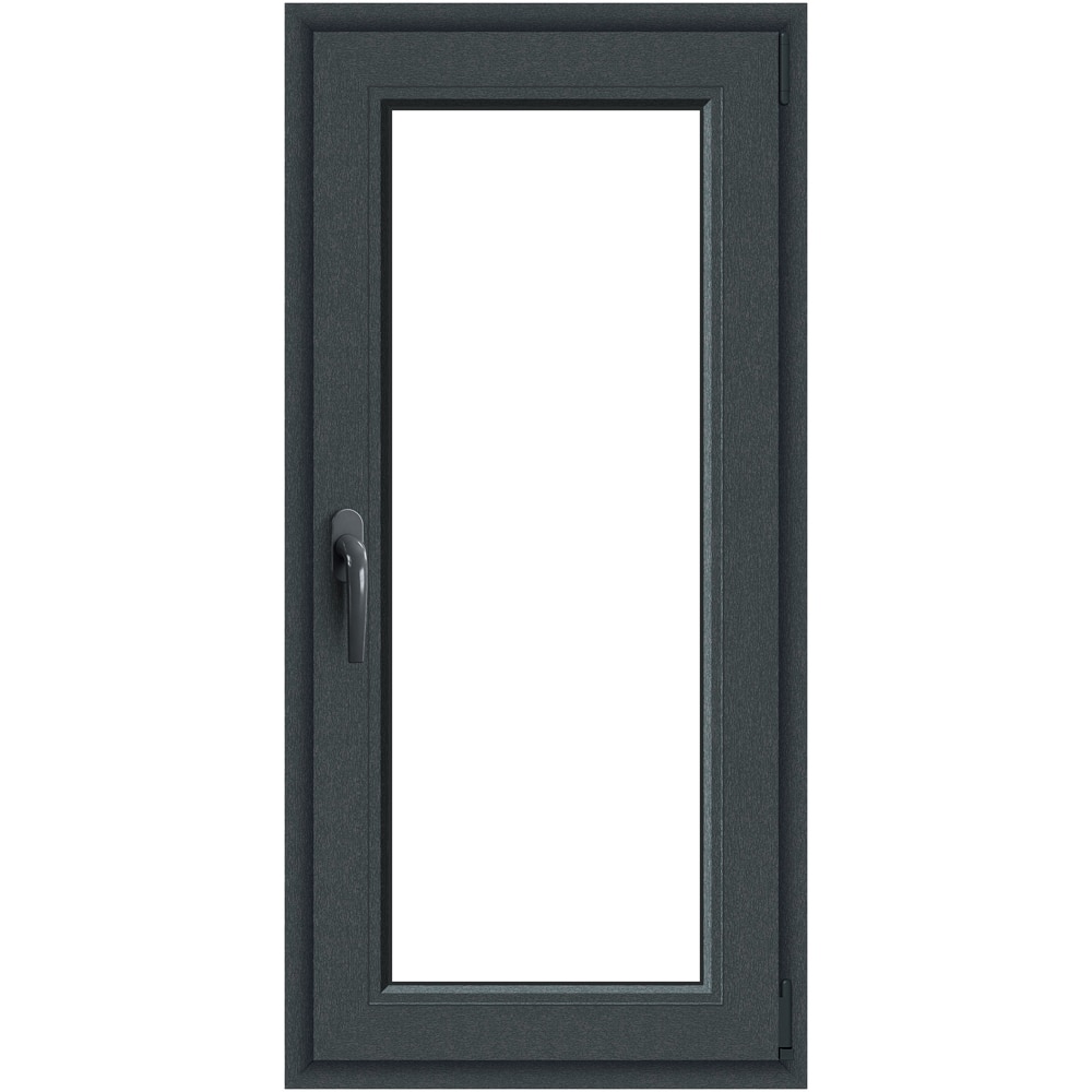 Fereastra termopan APLAST, PVC, 5 camere, 56 x 116 cm, deschidere oscilobatanta dreapta, gri antracit