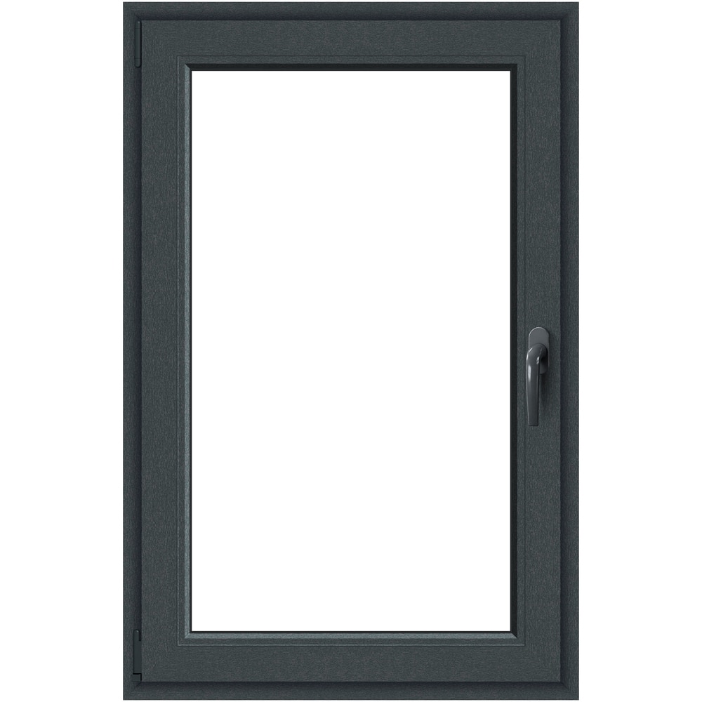Fereastra termopan APLAST, PVC, 5 camere, 86 x 116 cm, deschidere oscilobatanta stanga, gri antracit