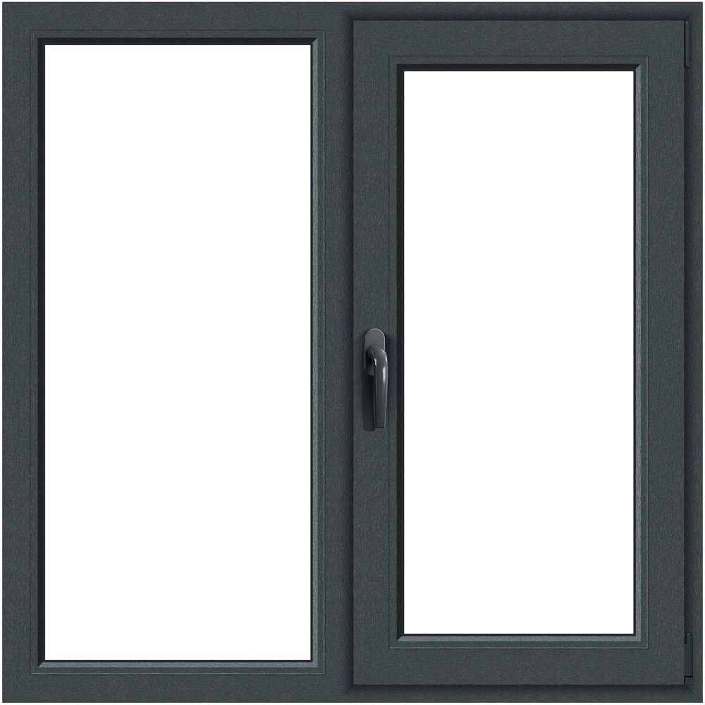 Fereastra termopan APLAST, PVC, 5 camere, 116 x 116 cm, deschidere fixa + batanta dreapta, gri antracit