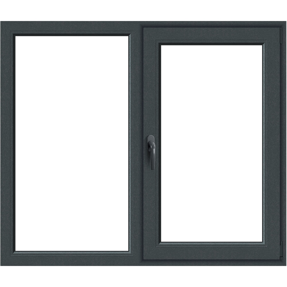 Fereastra termopan APLAST, PVC, 5 camere, 146 x 116 cm, deschidere fixa + batanta dreapta, gri antracit