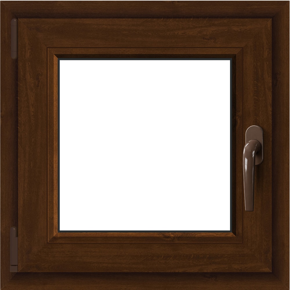 Fereastra termopan APLAST, PVC, 5 camere, 56 x 56 cm, deschidere oscilobatanta stanga, maro