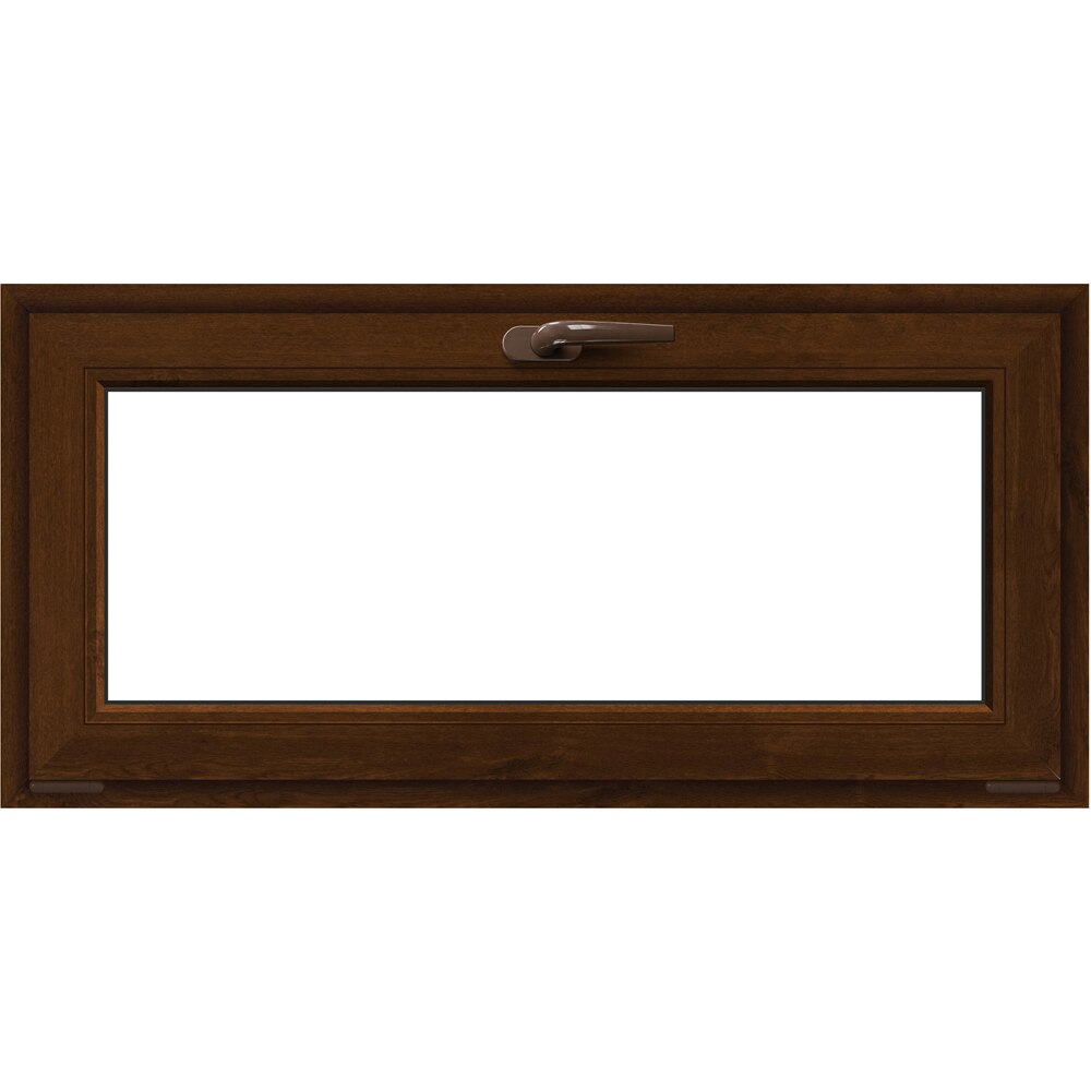 Fereastra termopan APLAST, PVC, 5 camere, 116 x 56 cm, deschidere batanta in jos, maro