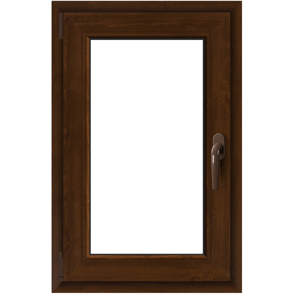 Fereastra termopan APLAST, PVC, 5 camere, 56 x 86 cm, deschidere oscilobatanta stanga, maro