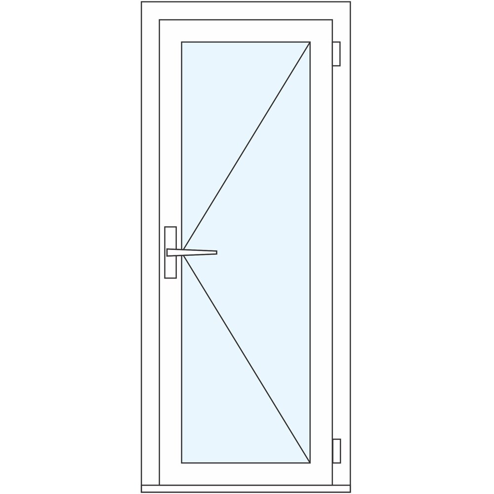 Usa balcon APLAST, cu geam, dreapta, PVC, 88 x 192 cm, alb
