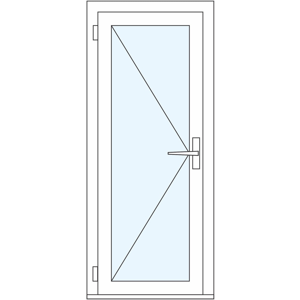 Usa balcon APLAST, cu geam, stanga, PVC, 88 x 192 cm, alb