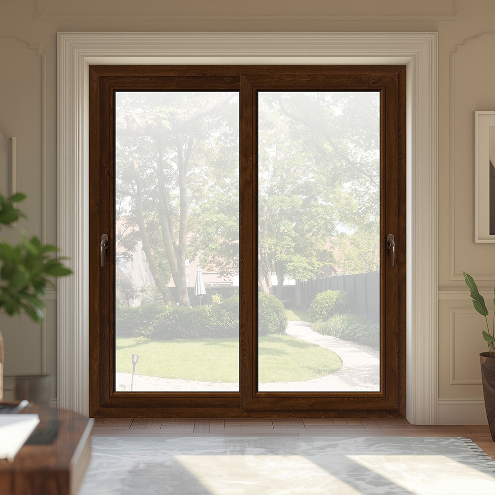 Usa intrare APLAST, glisanta, glisare, PVC, 180 x 200 cm, maro inchis