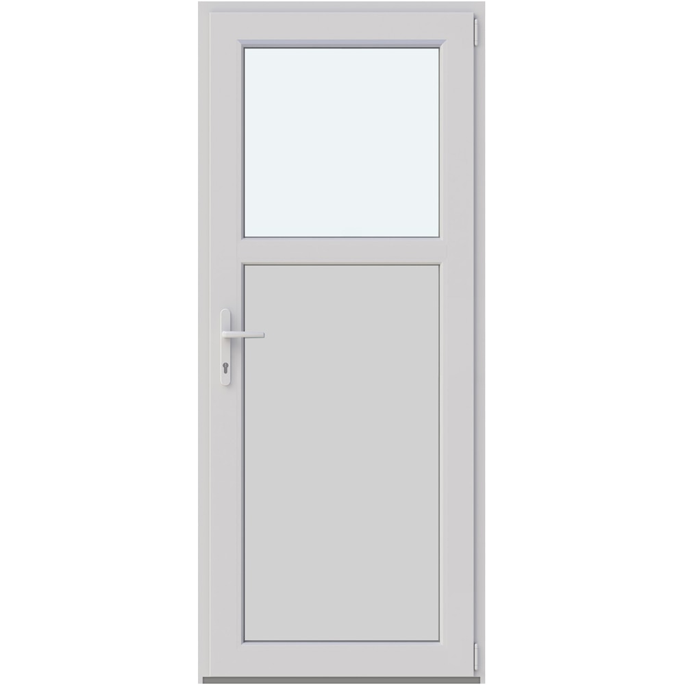 Usa intrare APLAST, cu geam, dreapta, PVC, 88 x 205 cm, alb