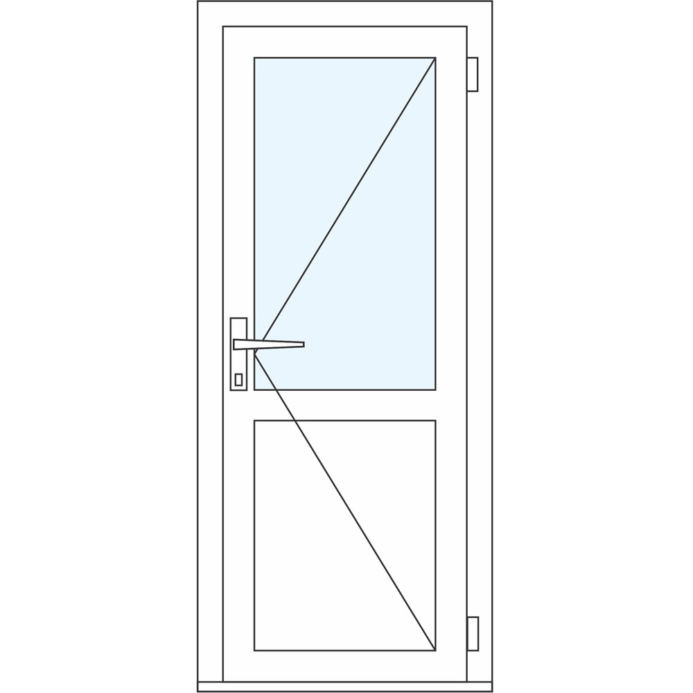 Usa intrare APLAST, cu geam, dreapta, PVC, 88 x 205 cm, alb