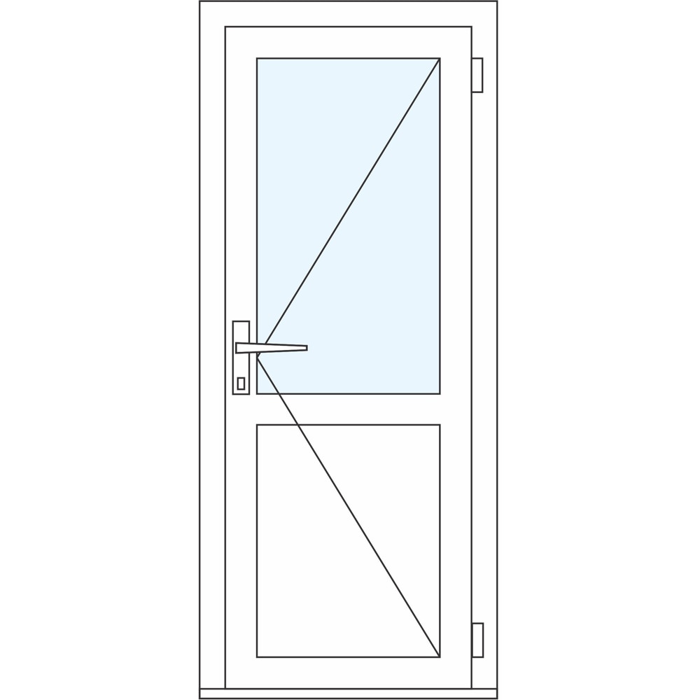 Usa intrare APLAST, cu geam, dreapta, PVC, 88 x 205 cm, gri antracit