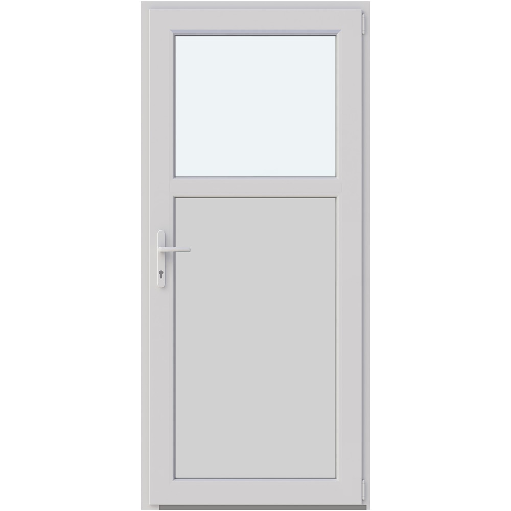 Usa intrare APLAST, cu geam, dreapta, PVC, 88 x 195 cm, alb