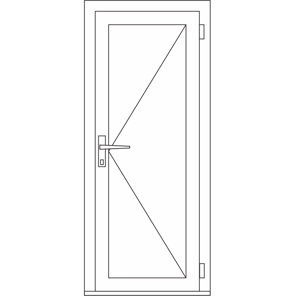 Usa intrare APLAST, fara geam, dreapta, PVC, 88 x 195 cm, alb