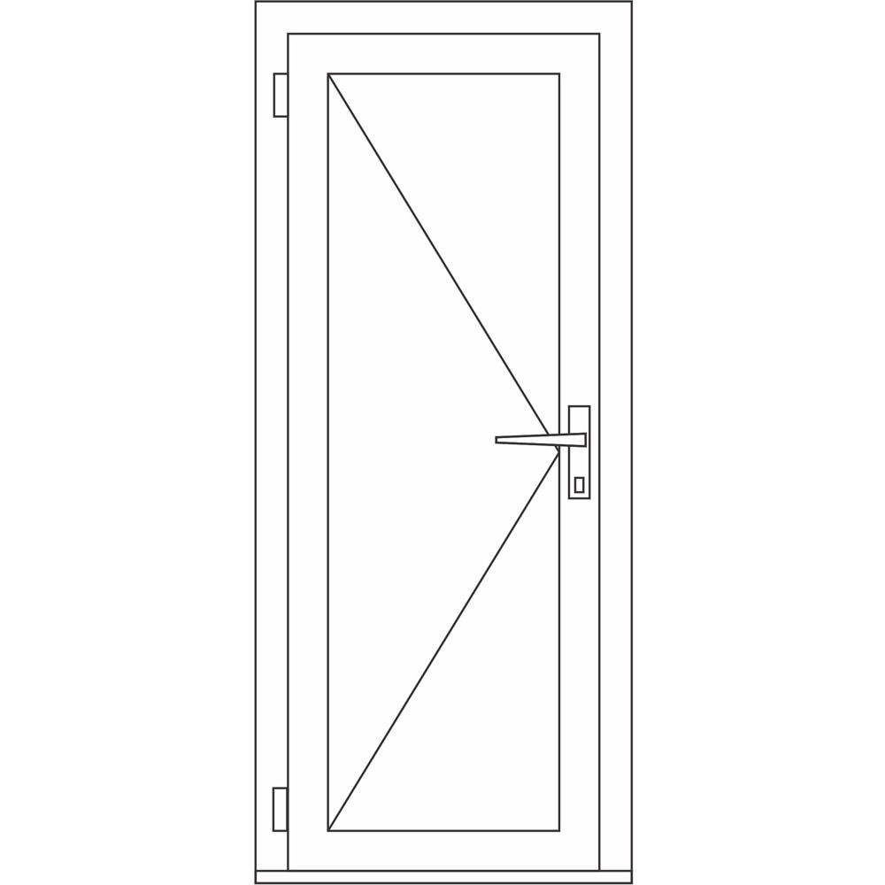 Usa intrare APLAST, fara geam, stanga, PVC, 88 x 195 cm, alb