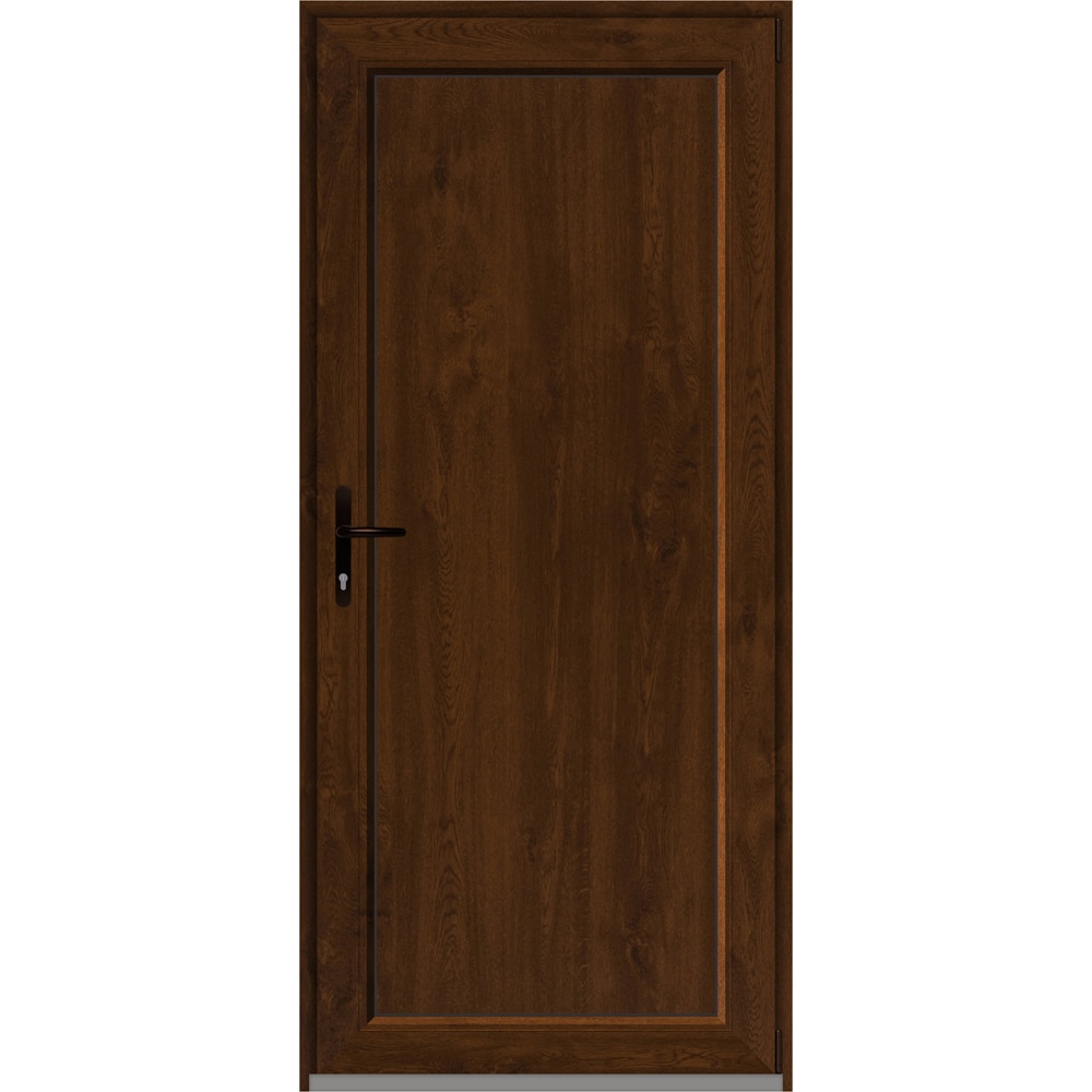 Usa intrare APLAST, fara geam, dreapta, PVC, 88 x 195 cm, maro inchis