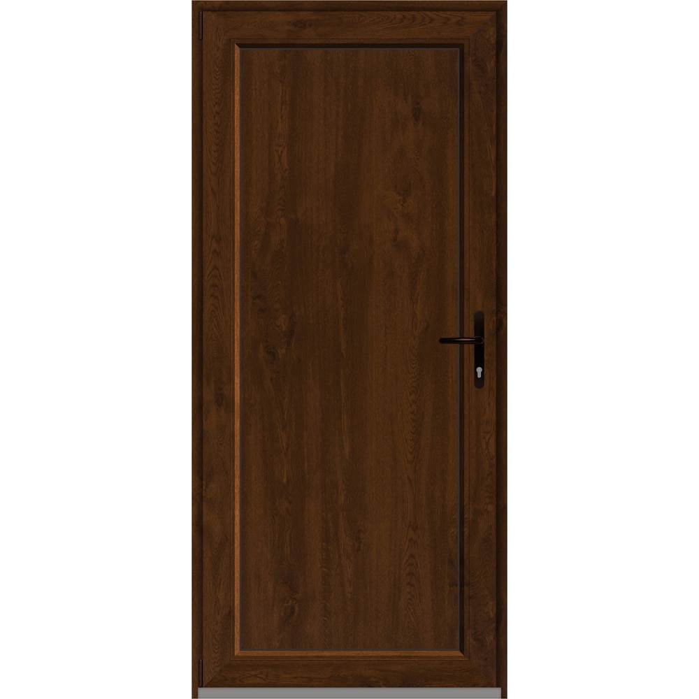 Usa intrare APLAST, fara geam, stanga, PVC, 88 x 195 cm, maro inchis