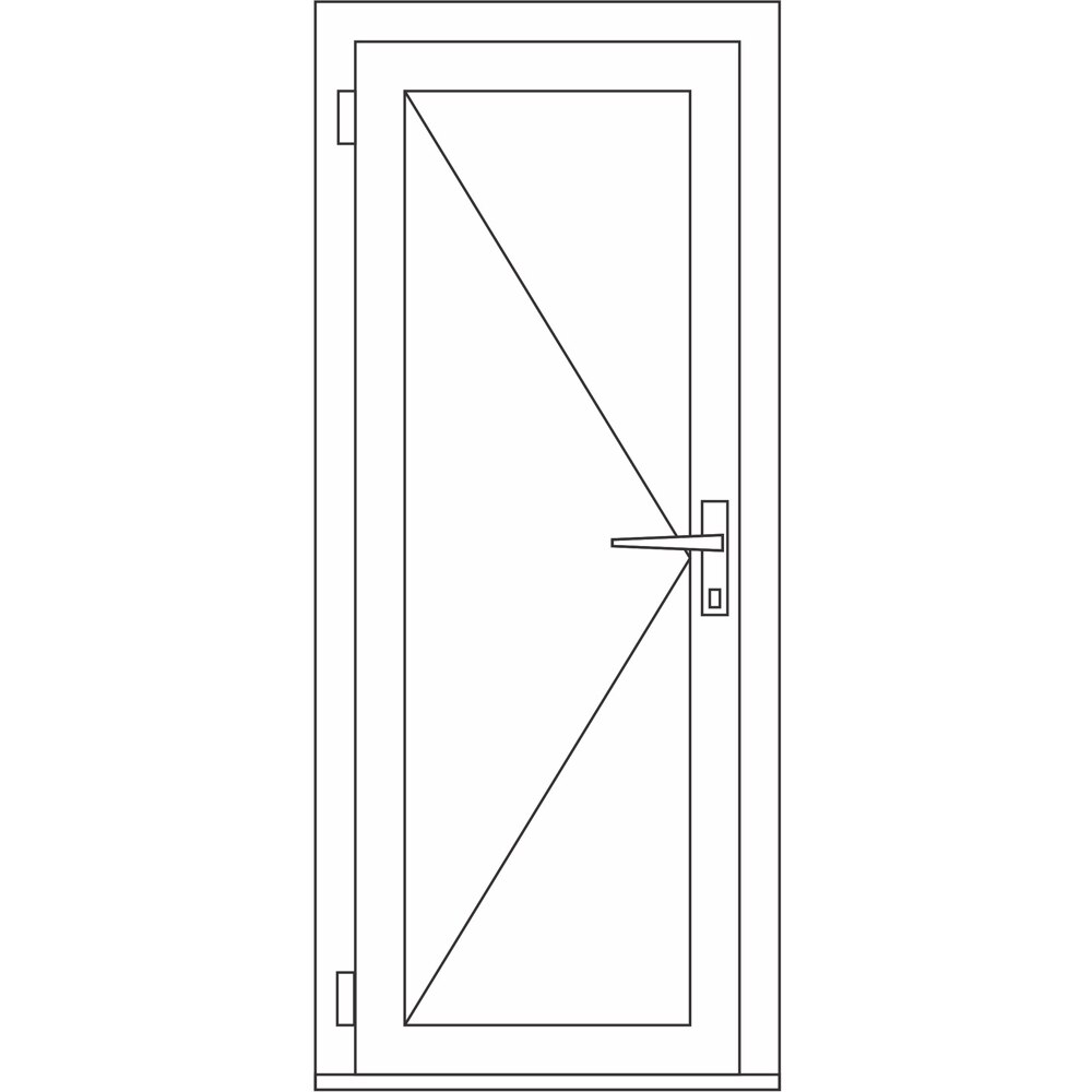 Usa intrare APLAST, fara geam, stanga, PVC, 88 x 195 cm, maro inchis