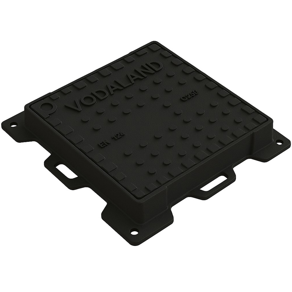 Capac VODALAND, fonta, patrat, Cl C250, trafic auto, 60 x 60 x 4.2 cm