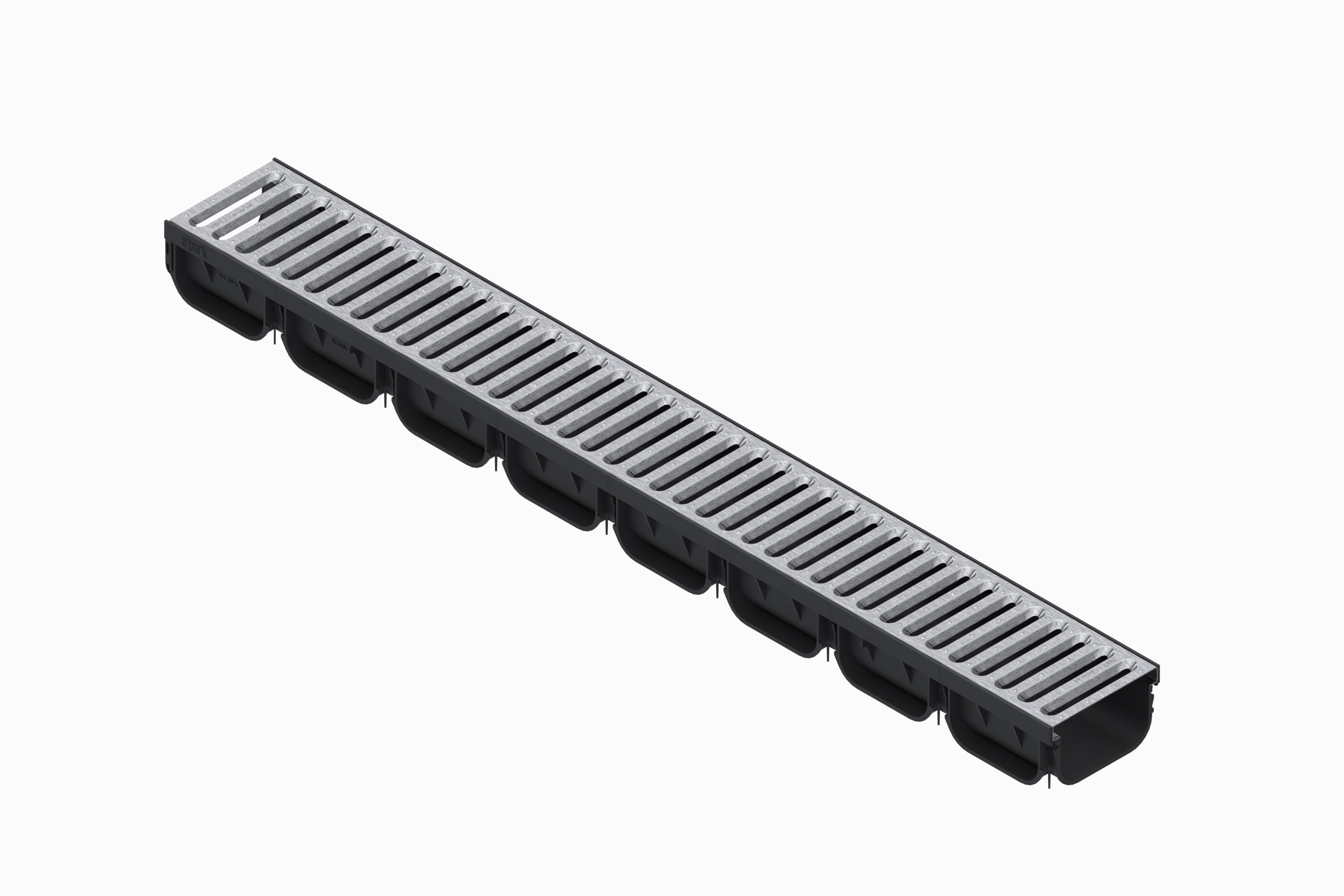 Rigola PP cu gratar Otel Zincat A15, H70mm  Vodaland