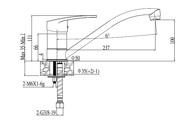 Set chiuveta, bej, Victoria 10, baterie monocomanda Nina Alveus