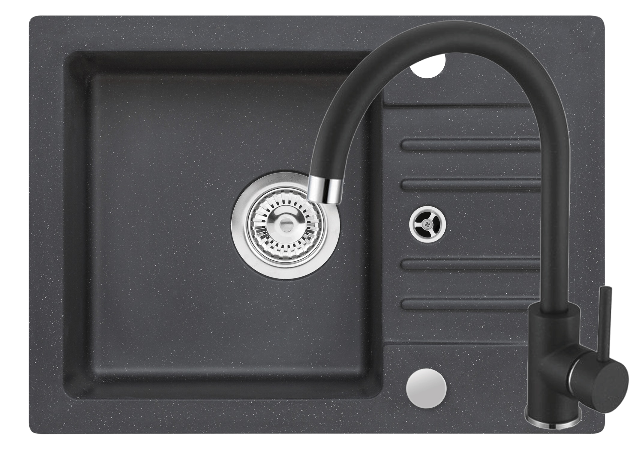 Set chiuveta de bucatarie si baterie, neagra