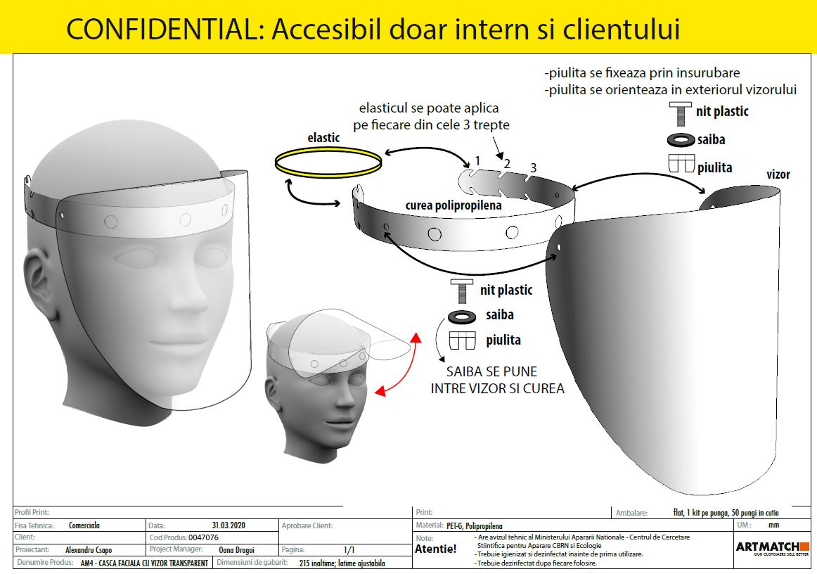 Casca faciala cu elastic am 4.0