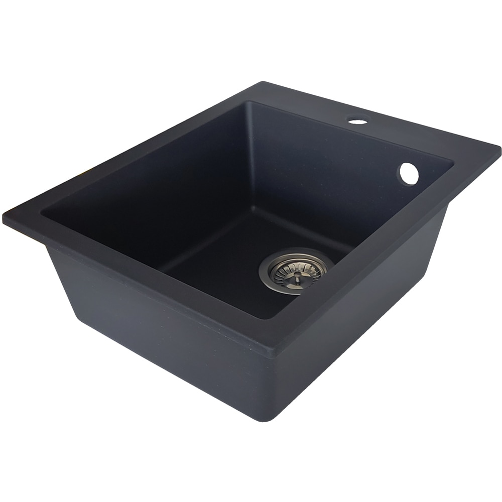 Chiuveta bucatarie SANDONNA Vesta 40, 1 cuva, compozit granit, negru