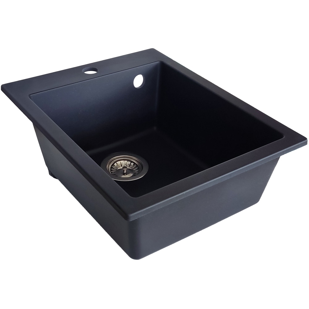 Chiuveta bucatarie SANDONNA Vesta 40, 1 cuva, compozit granit, negru