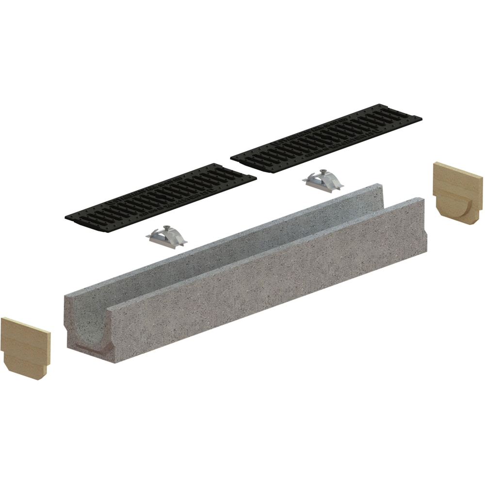 Rigola VODALAND, beton, gratar fonta, Cl C250, trafic auto, 100 x 12.5 x 14 cm