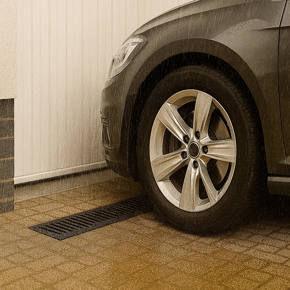 Rigola VODALAND, beton, gratar fonta, B125, 1000 x 125 x 140 mm, gri