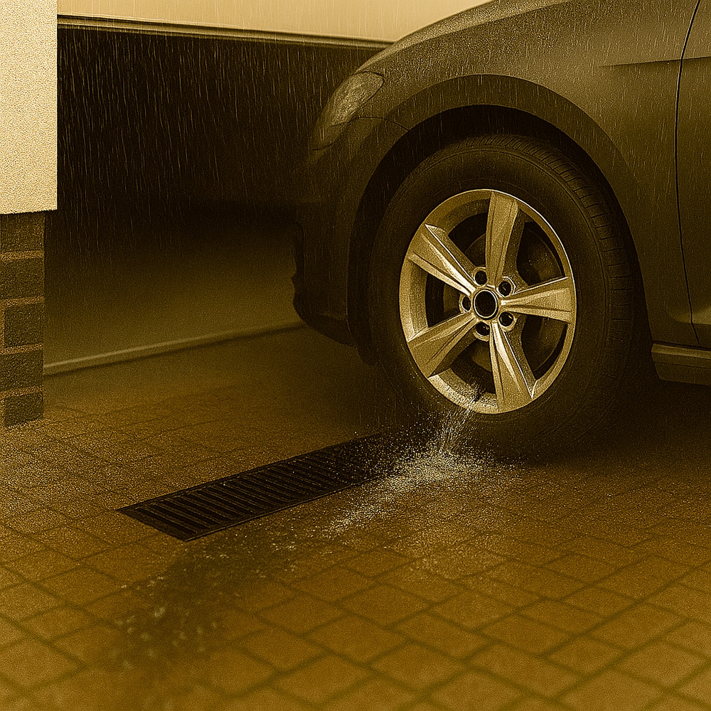 Rigola VODALAND, beton, gratar fonta, B125, 1000 x 125 x 140 mm, gri