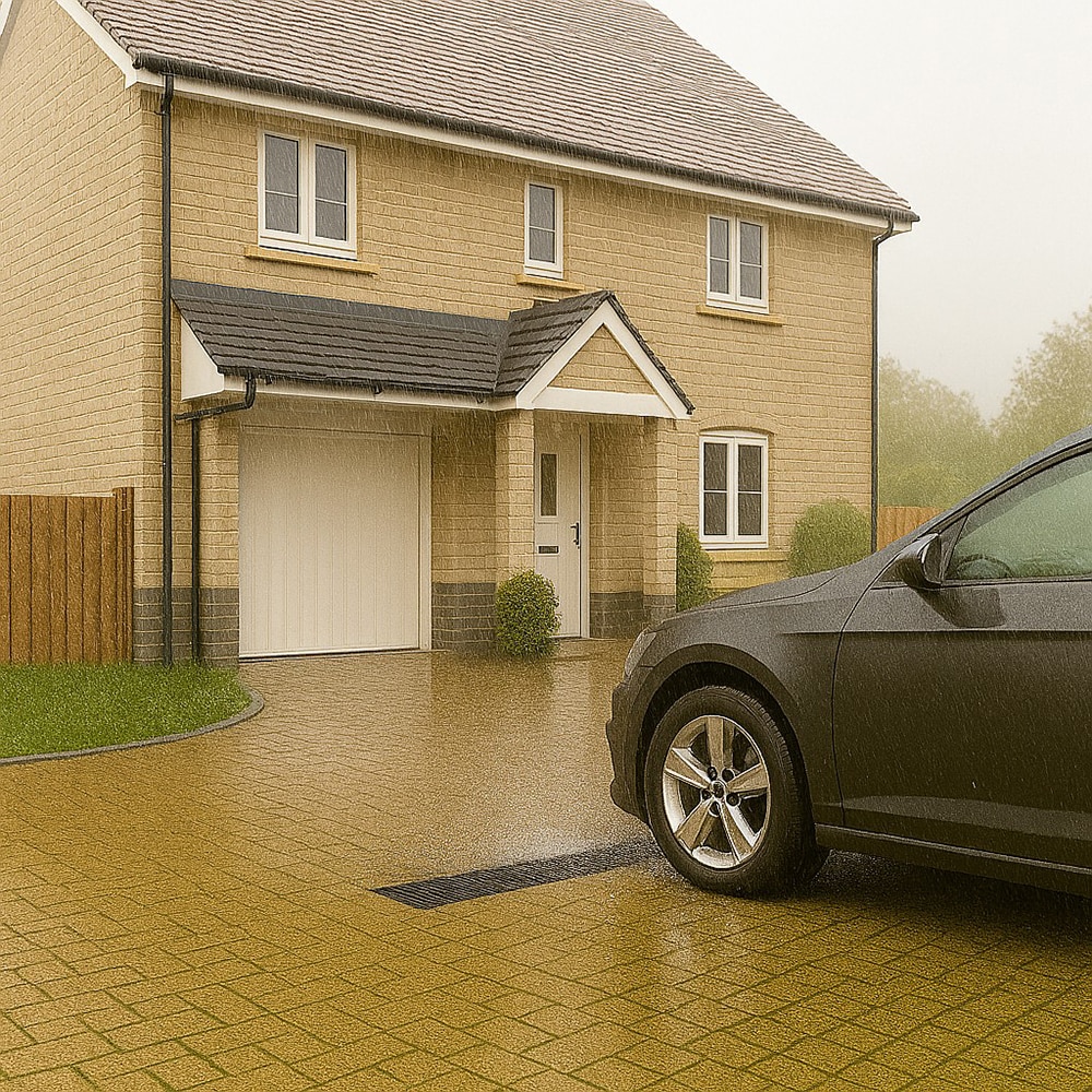 Rigola VODALAND, beton, gratar fonta, B125, 1000 x 125 x 140 mm, gri