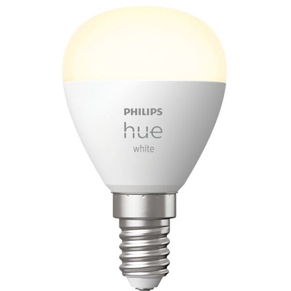 Bec LED Smart PHILIPS Hue 8719514356696, E14, 5.7W, 470lm, lumina calda 