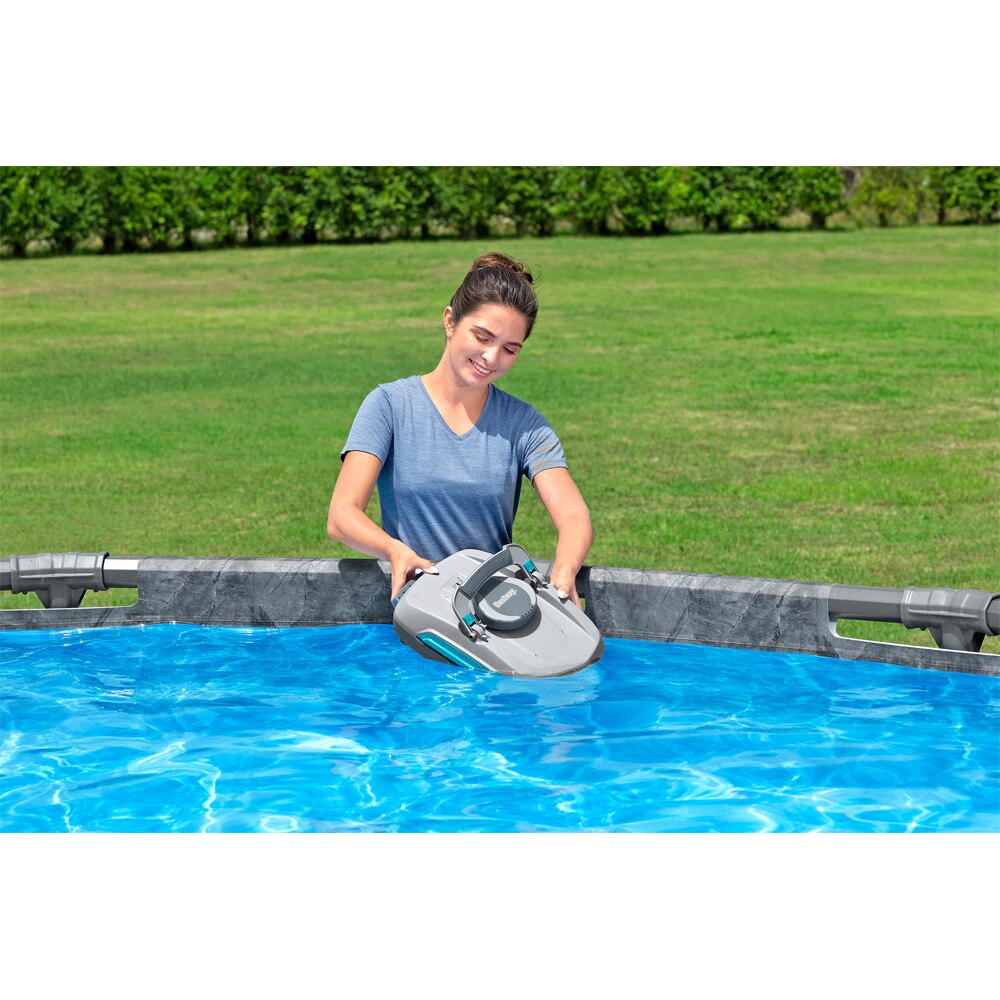 Robot curatare piscina BESTWAY Aquatronix G300, autonomie 60 de minute, curatare pana la 50 mp, gri