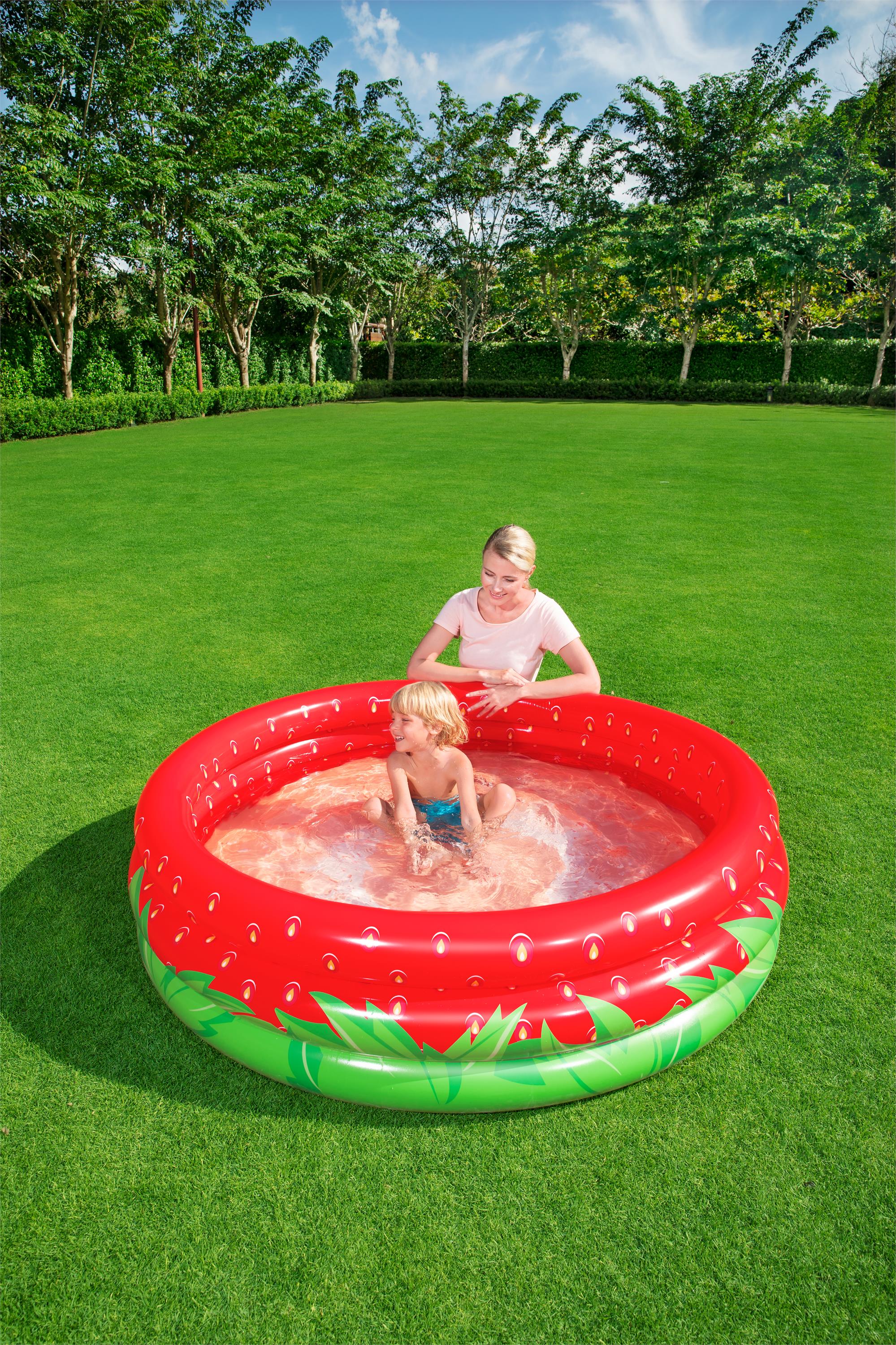 Piscina gonflabila BESTWAY, PVC, D160cm, 38cm, rosu