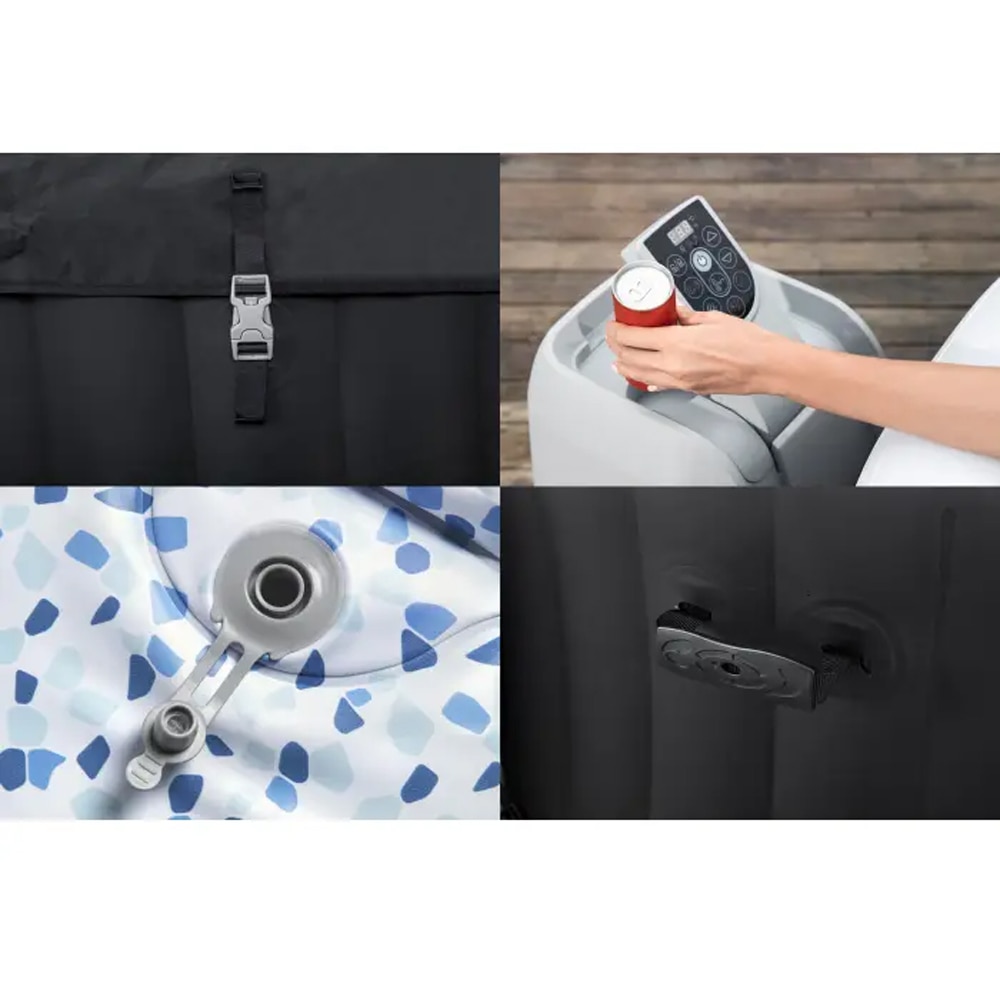 Piscina cu hidromasaj BESTAWAY Lazy-Z, 4 persoane, 180 x 66 cm, 669 l