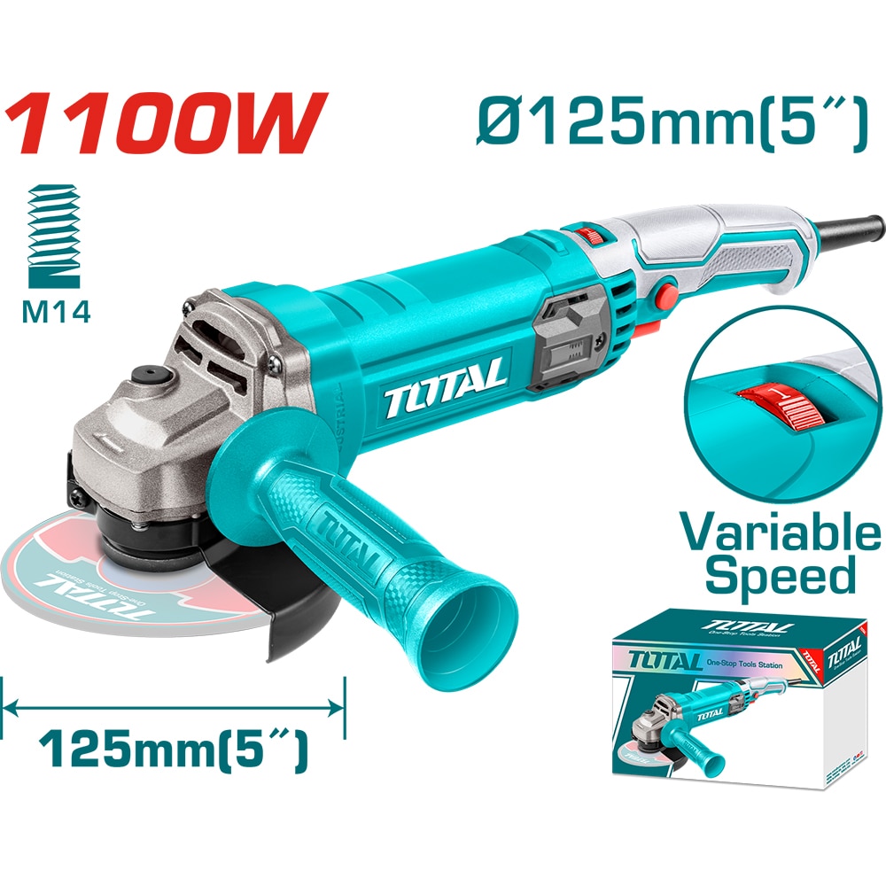Polizor unghiular Total, 1100W, 12000rpm, 125mm
