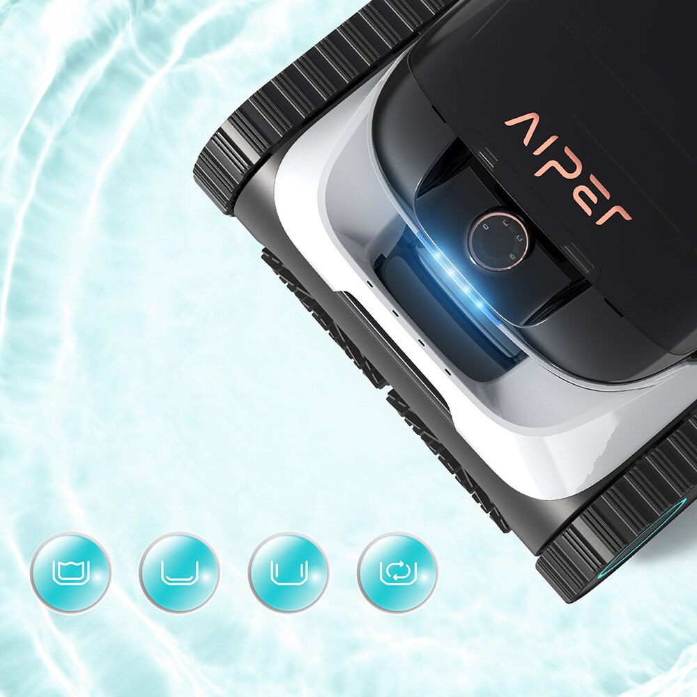 Robot pentru curatat piscina AIPER Scuba N1, fara fir, autonomie 180 min, 150mp, 75W, alb