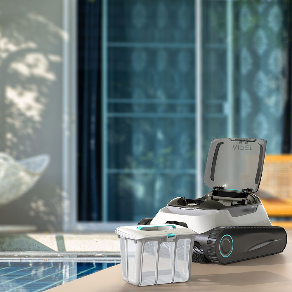 Robot pentru curatat piscina AIPER Scuba N1, fara fir, autonomie 180 min, 150mp, 75W, alb