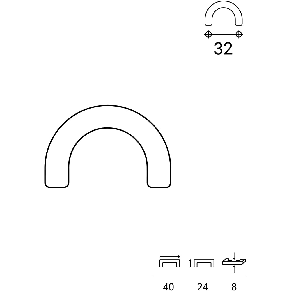 Maner 150, zamac, 4 x 0.8 x 2.4 cm, auriu mat