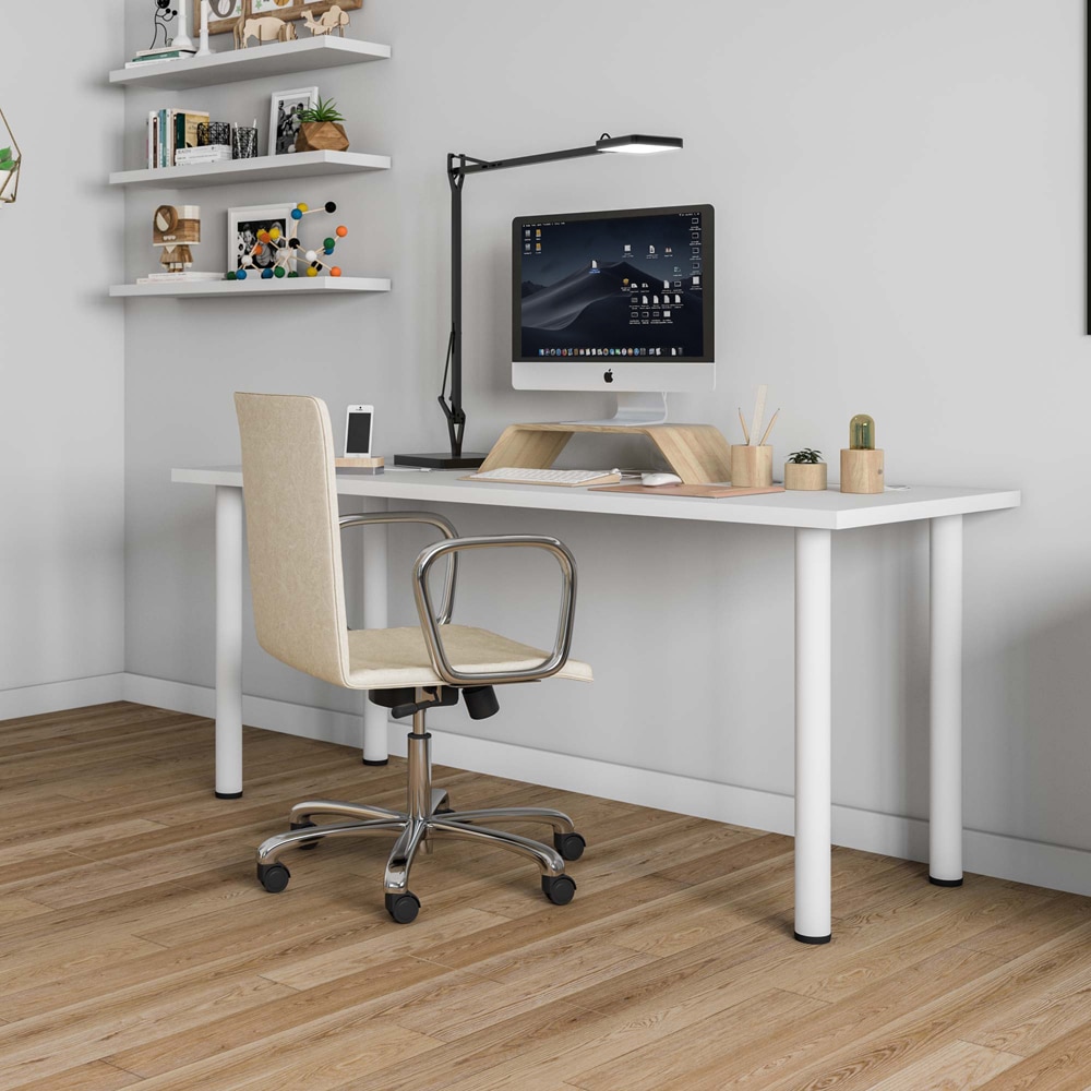 Set 4 picioare mobila 4406, otel, 71 cm, alb