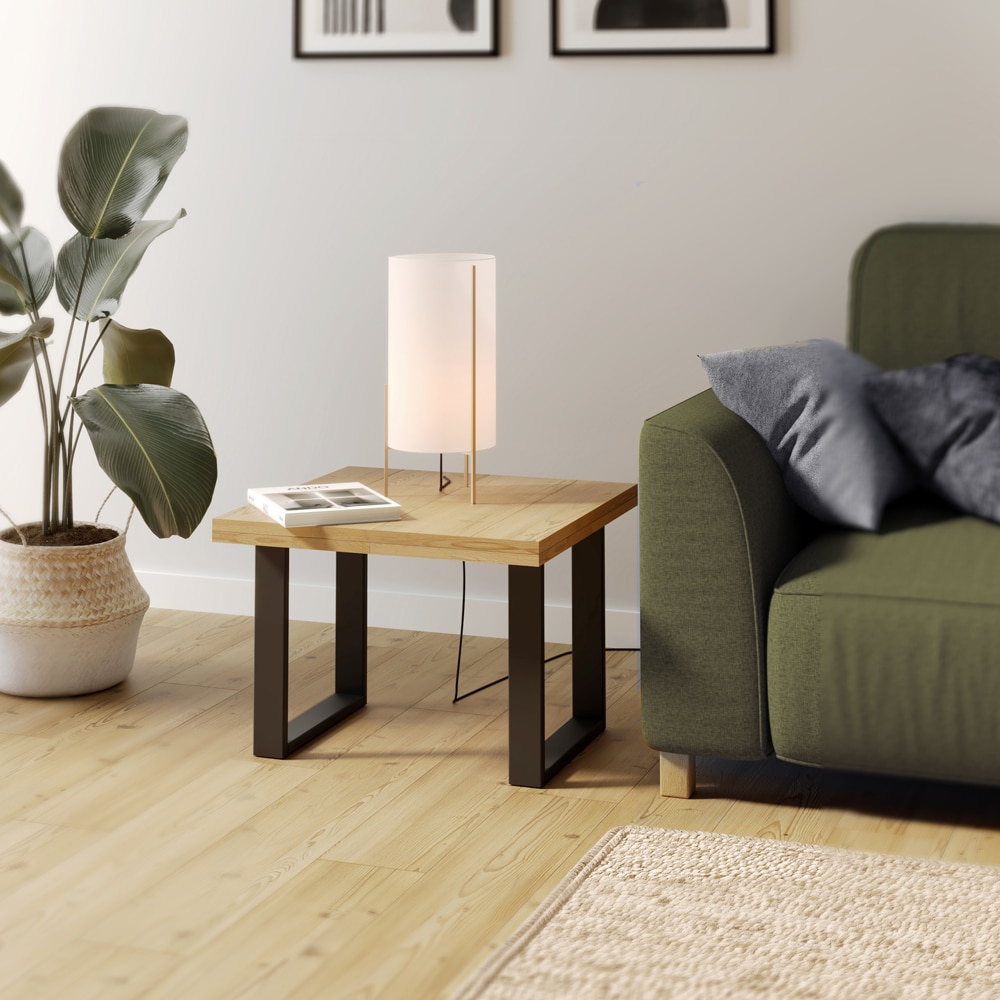 Picior masa stil industrial, 38 x 38.2 x 6 cm, rectangular, negru