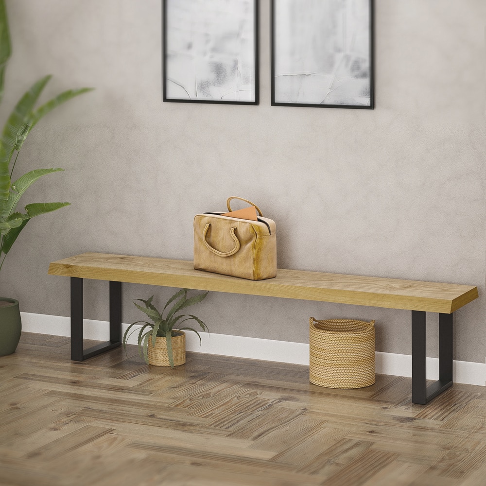 Picior masa stil industrial, 38 x 38.2 x 6 cm, rectangular, negru