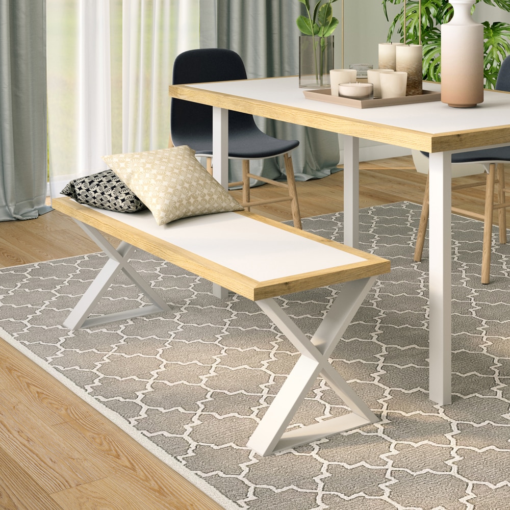 Picior masa stil industrial, 38 x 38.2 x 6 cm, alb