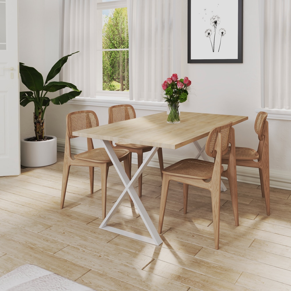 Picior masa stil industrial, 57 x 71.2 x 6 cm, alb