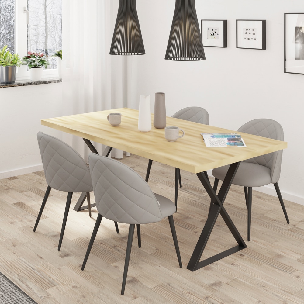 Picior masa stil industrial, 57 x 71.2 x 6 cm, negru