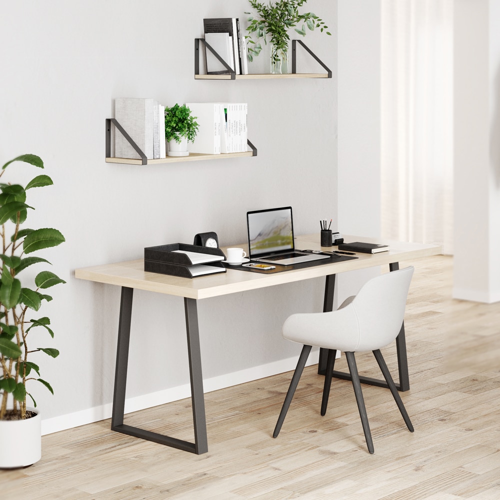 Picior masa stil industrial, 58 x 71.2 x 6 cm, trapez, negru